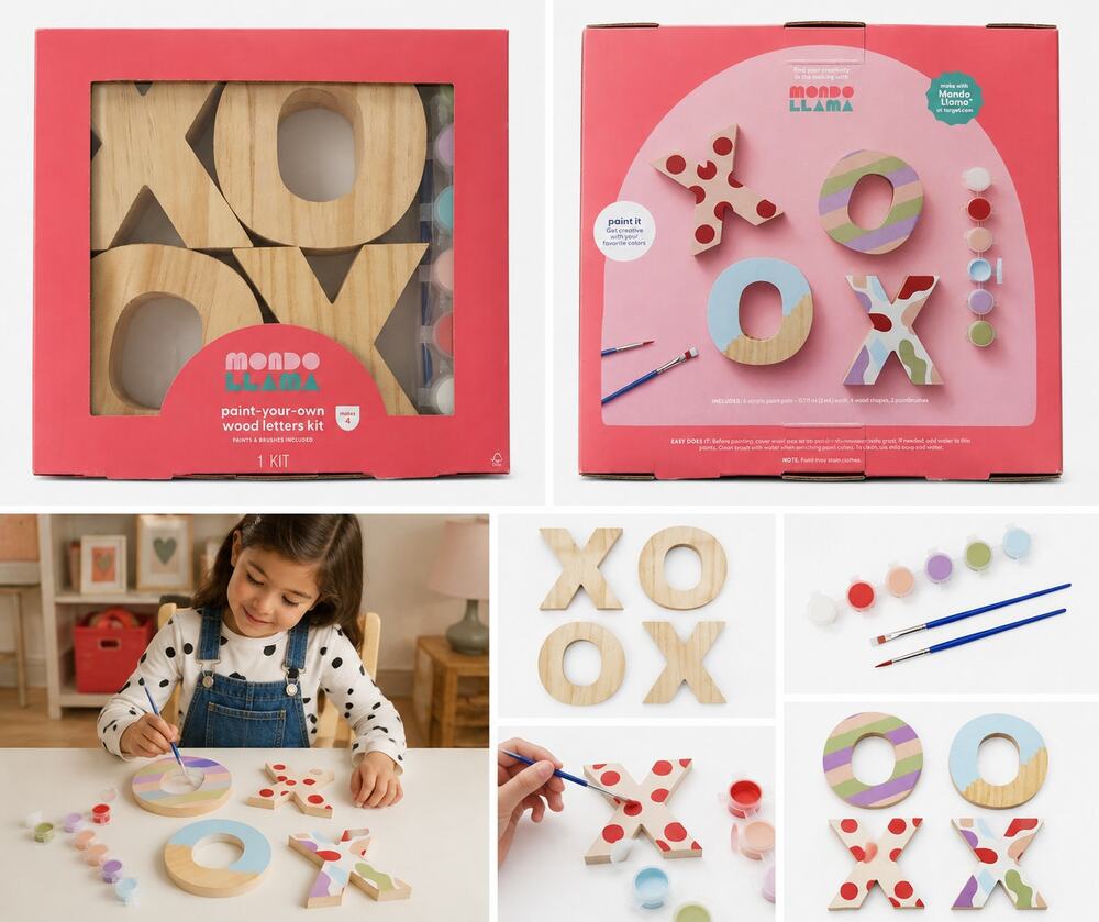 Mondo Llama Paint-Your-Own Wood Letters Kit – XOXO